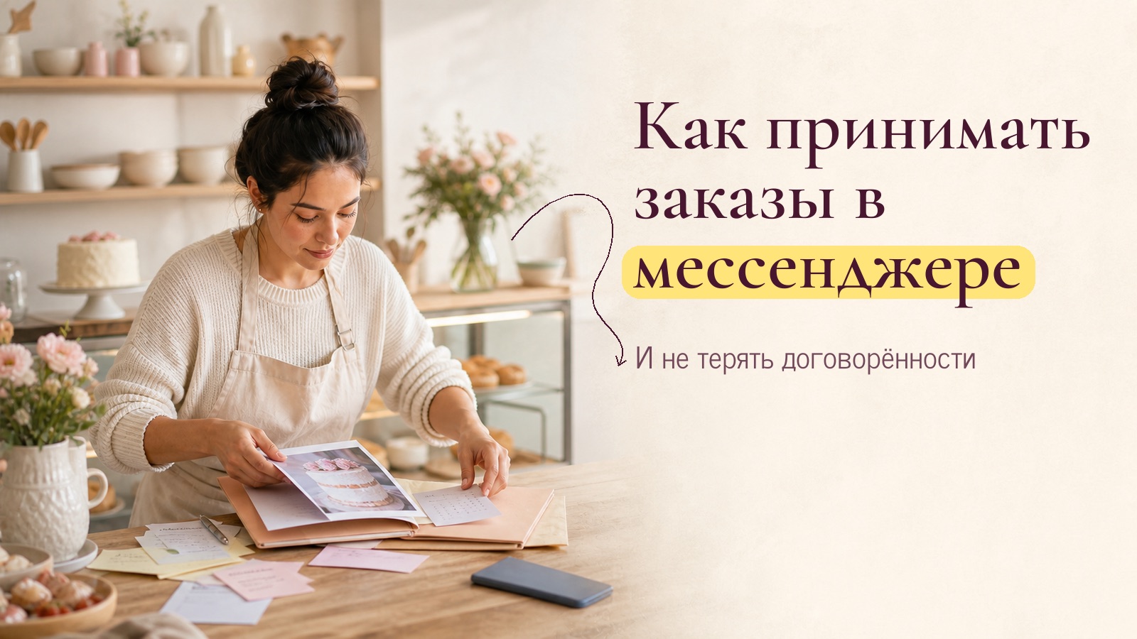 Иллюстрация к статье «Как принимать заказы на торты через мессенджеры и не терять заявки»